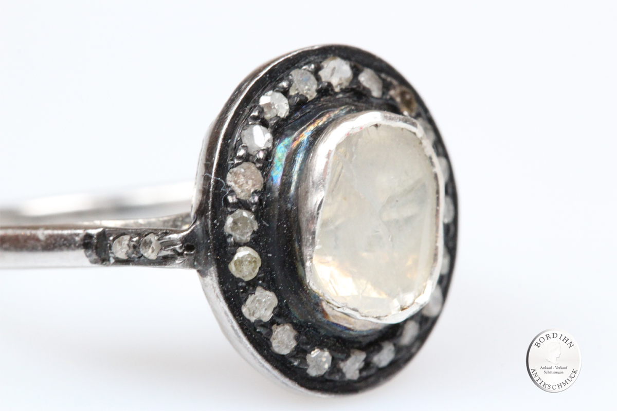 Ring 925 Silber Diamant Polki Fingerring Schmuckring Damenring Schmuck