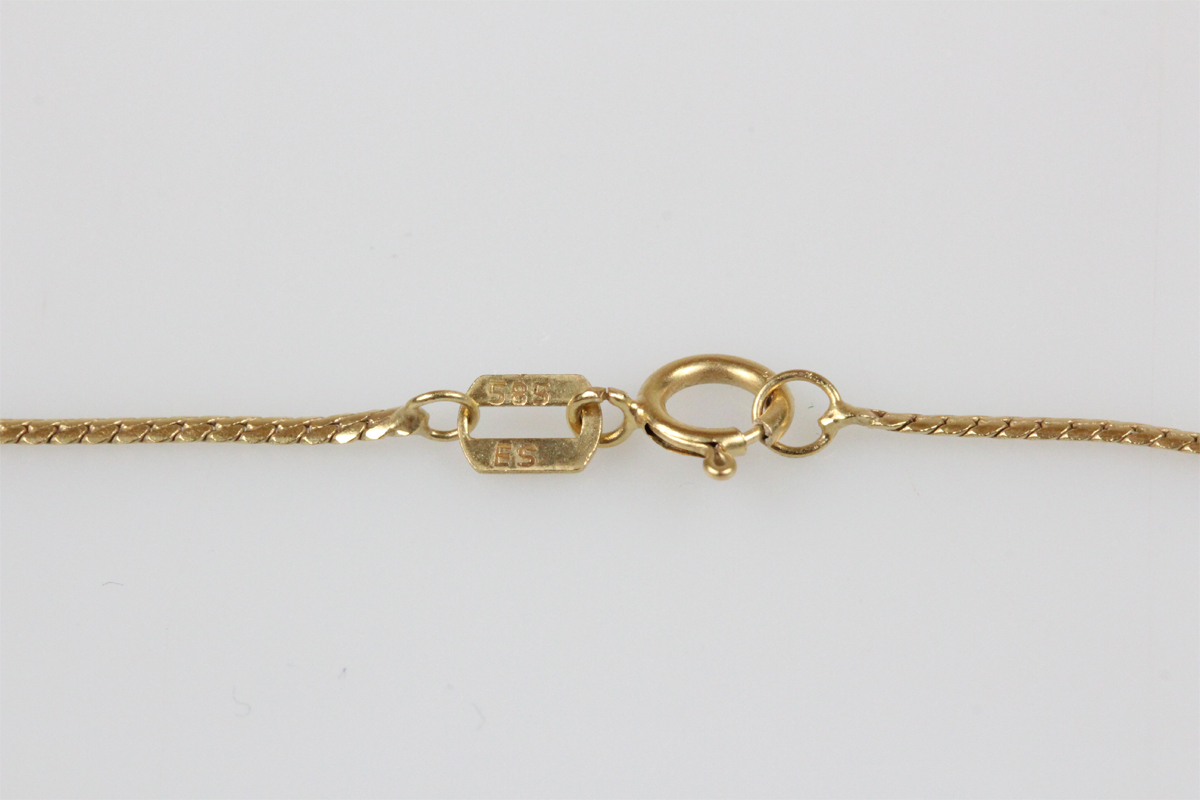 Collier 14 Karat Gold Saphir Brillant Schmuck Halskette Damen Geschenk