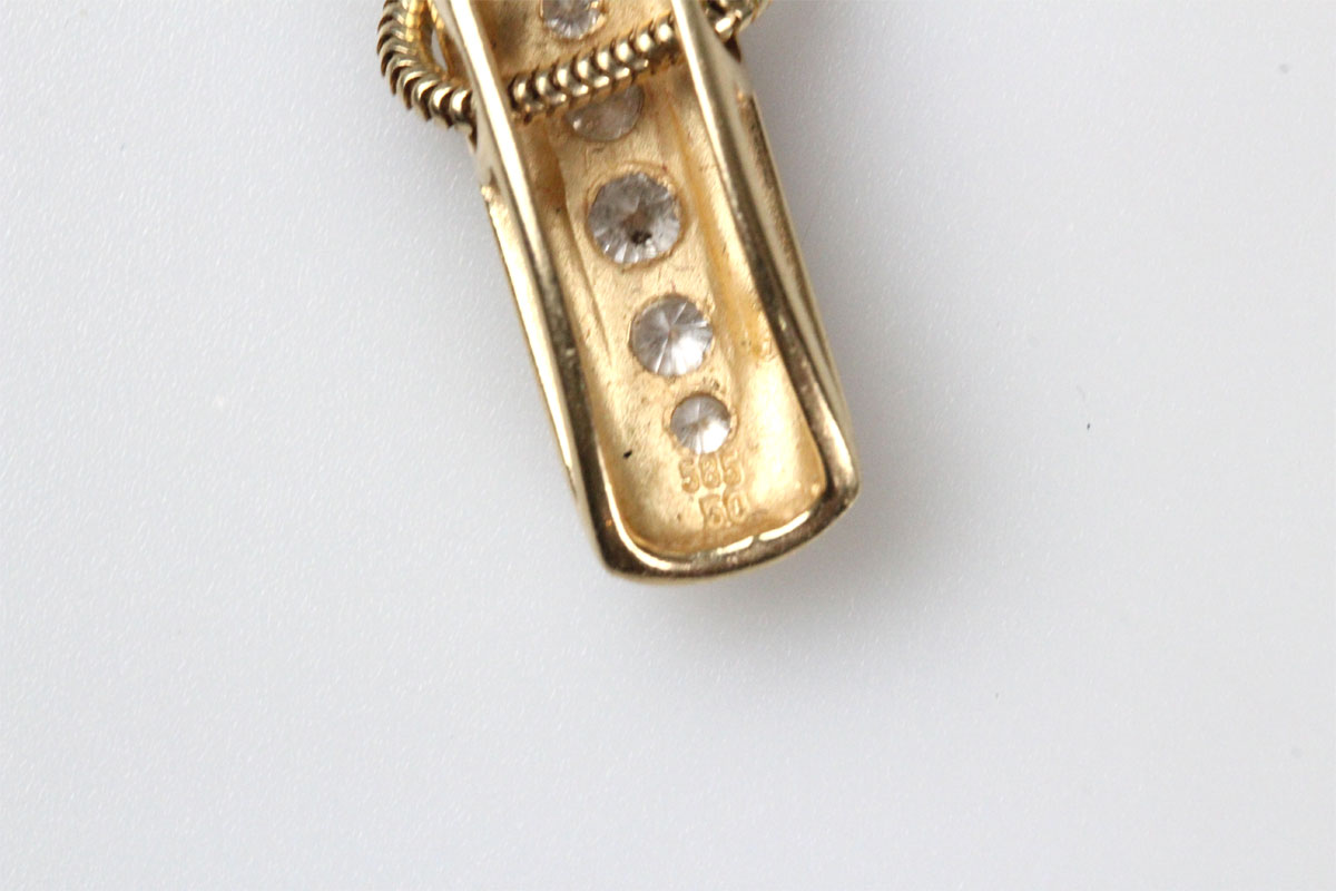 Collier 14 Karat Gold Brillanten Goldkette Schmuck Damen Geschenk
