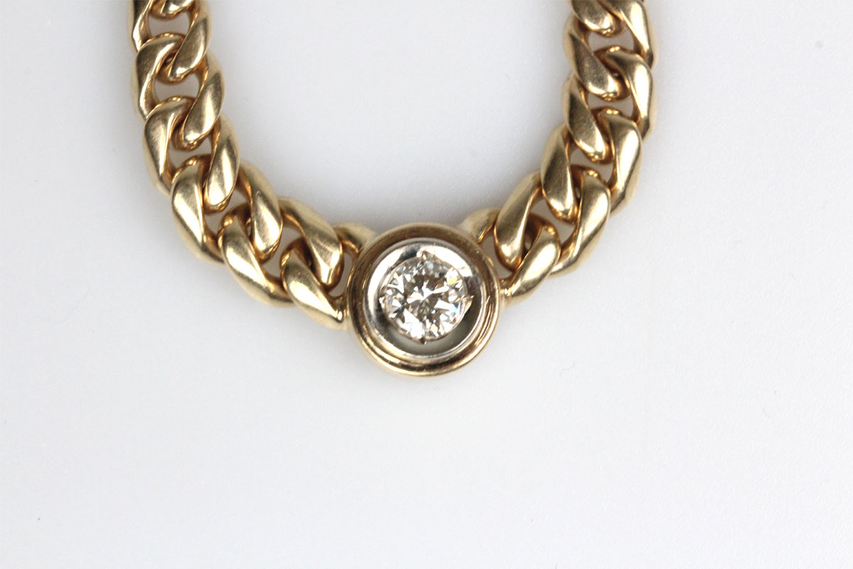 Halskette 18 Karat Gold Brillant Collier Edelstein Schmuck Geschenk
