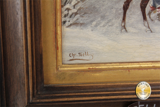 Ölbild; Christian Sell, Schlachtenmalerei, Öl auf Holz