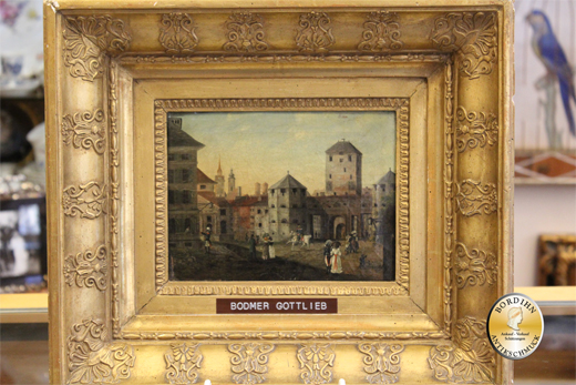 Ölbild Gottlieb Bodmer Isartorplatz München Biedermeierzeit Ölgemälde