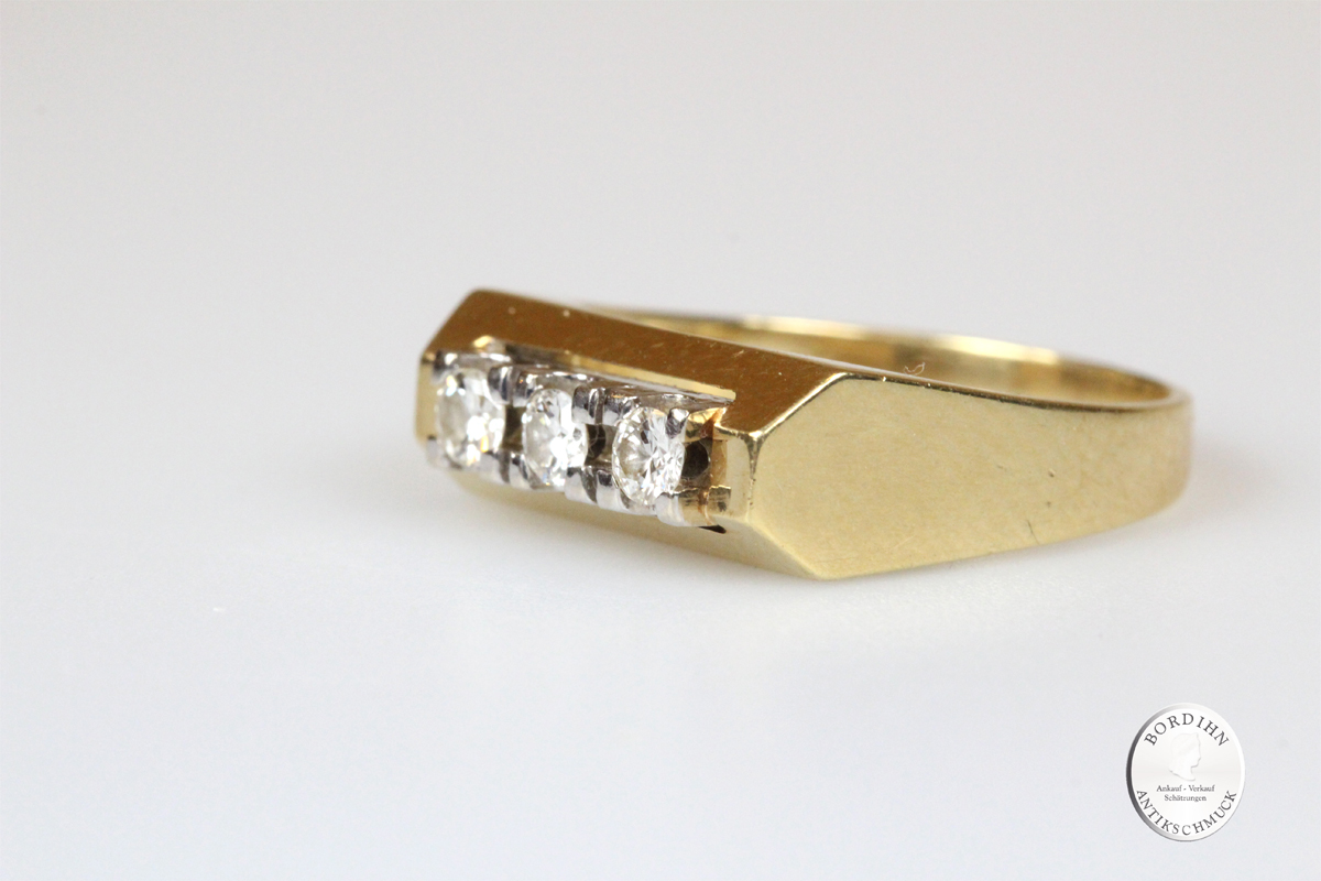 Ring 14 Karat Gold 3 Brillanten Goldring Diamant Schmuckring Geschenk