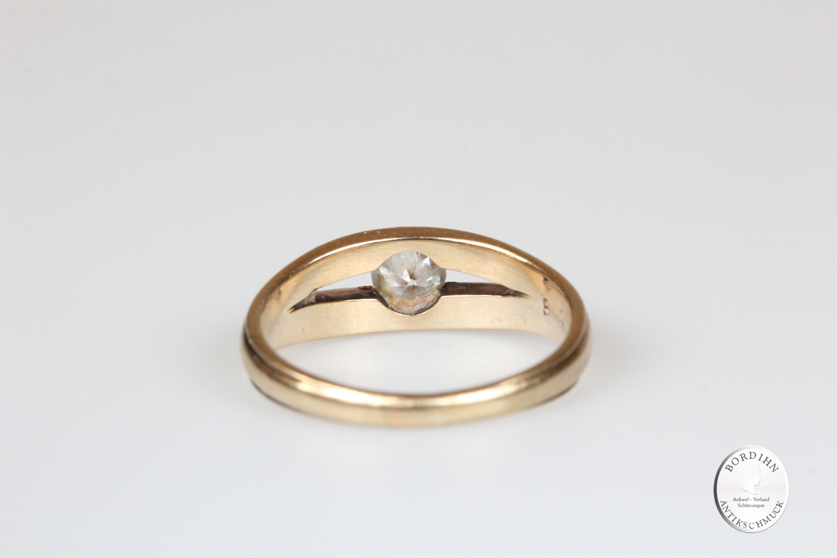 Ring 14 Karat Gold Brillant Goldring Schmuckring Diamant antik