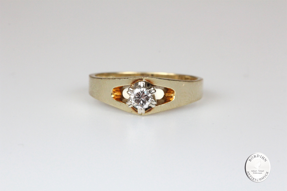 Ring 14 Karat Gold mit Brillant Goldring Schmuckring Diamant Geschenk