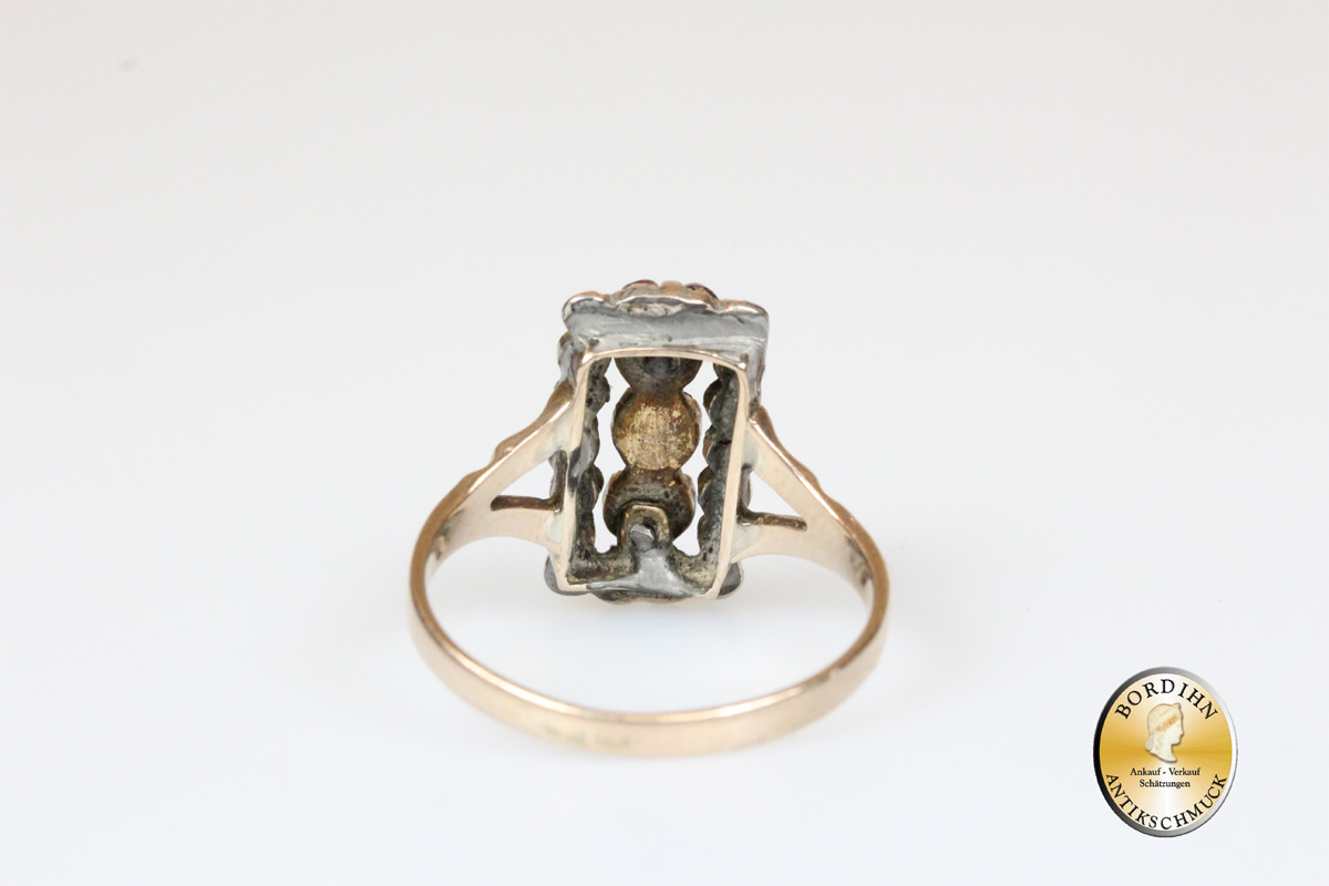 Ring 8 Karat Gold mit Granat antik Rotgold Goldring Damen Geschenk
