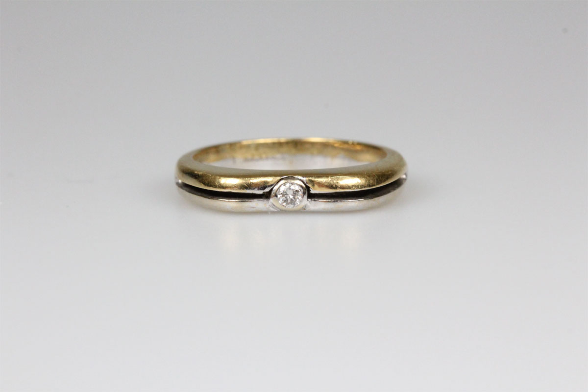 Ring 18 Karat Gold Weißgold Diamant Bandring Schmuck Damen Geschenk