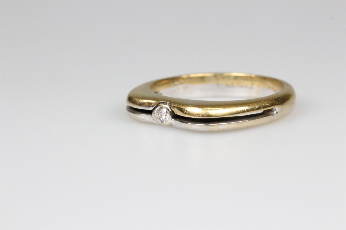 Ring 18 Karat Gold Weißgold Diamant Bandring Schmuck Damen Geschenk