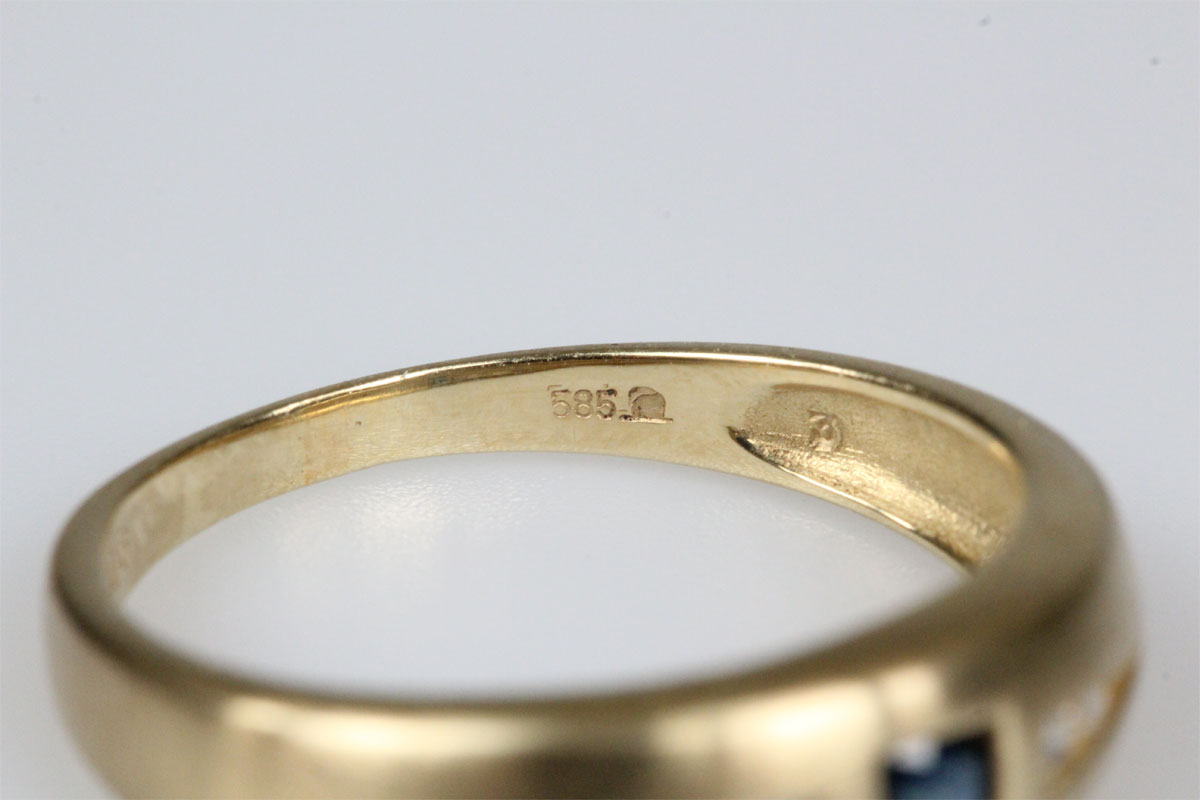 Ring 14 Karat Gold Saphir Diamant Bandring Edelsteine Damen Geschenk