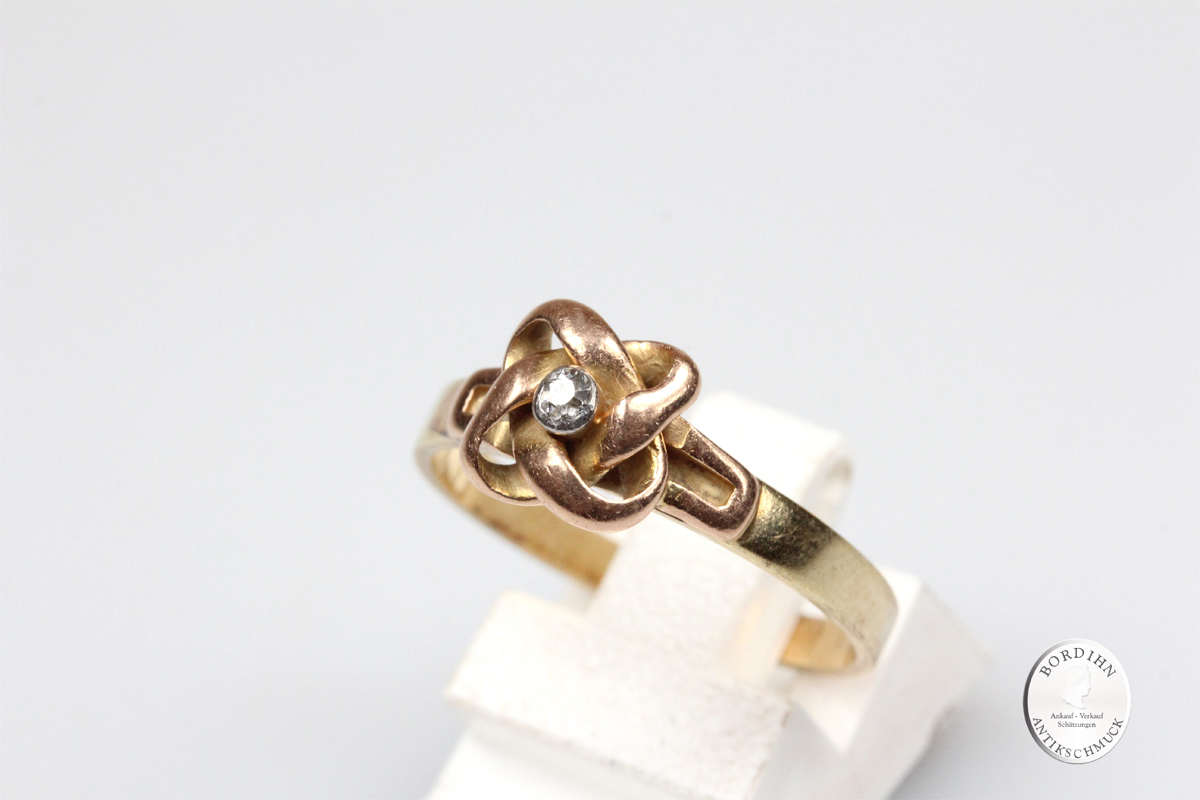 Ring 14 Karat Gold Diamant Goldring Fingerring Schmuckring antik