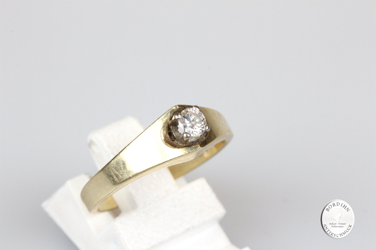 Ring 14 Karat Gold Brillant 0,15ct Goldring Diamant Schmuckring Damen