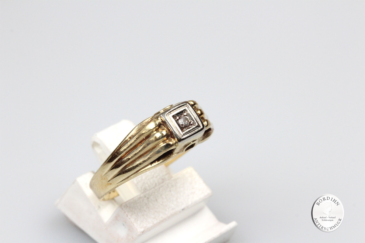 Ring 14 Karat Gold mit Brillant Goldring Schmuckring Diamant Edelstein