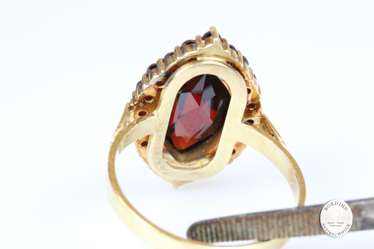 Ring 925 Silber vergoldet Granatschmuck Schmuckring Damenring Geschenk