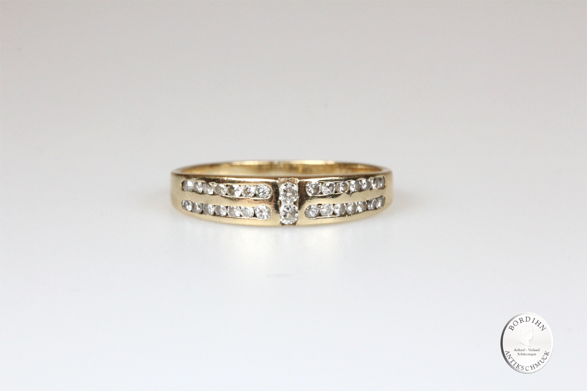 Ring 14 Karat Gold mit Brillanten Schmuck Diamanten Unisex Geschenk