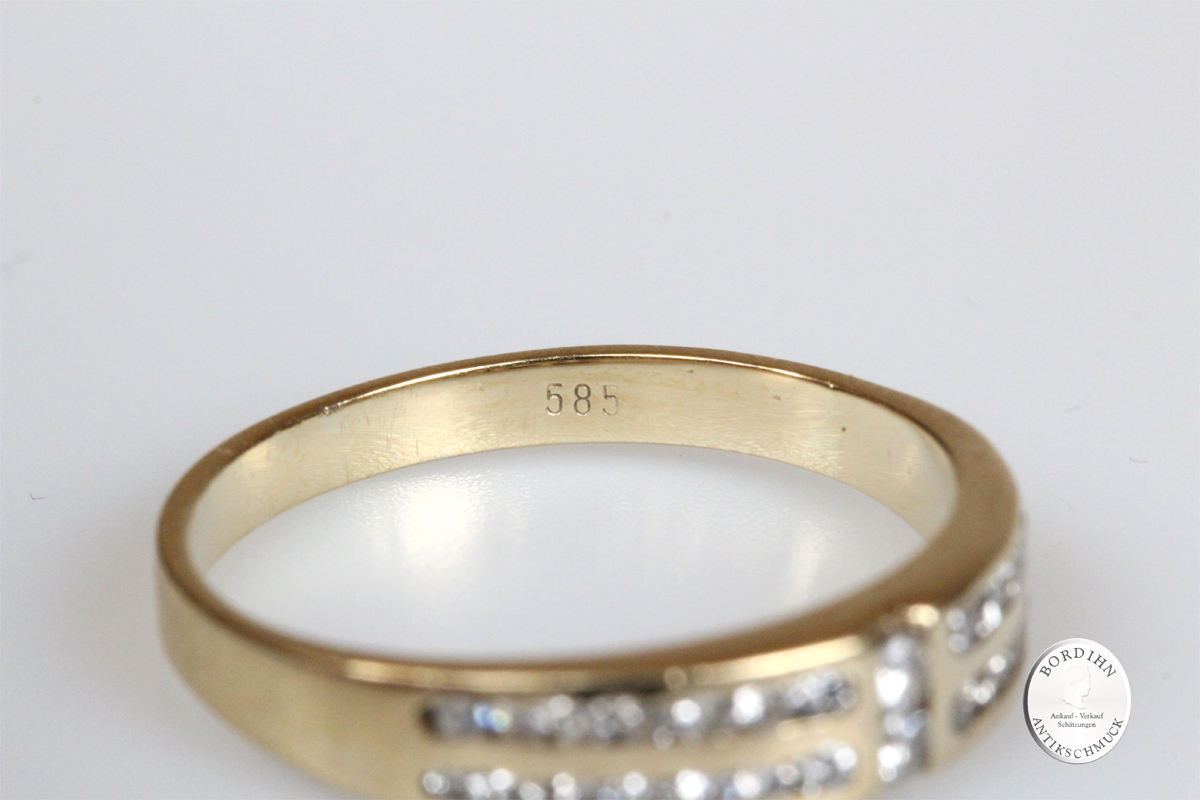 Ring 14 Karat Gold mit Brillanten Schmuck Diamanten Unisex Geschenk