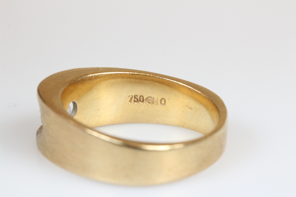 Ring 18 Karat Gold Brillant Goldring Diamant Bandring Schmuck Geschenk