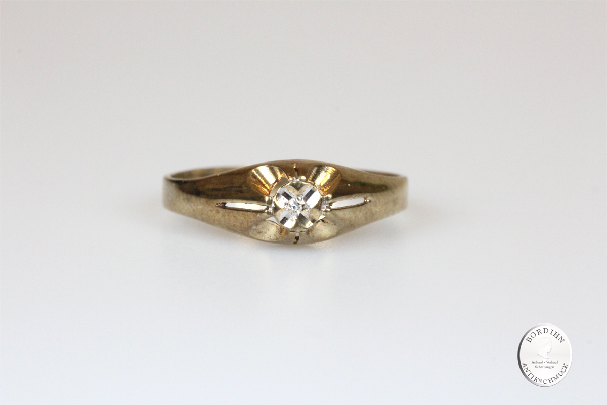 Ring 8 Karat Gold Brillant Goldring Schmuckring Diamant Geschenk