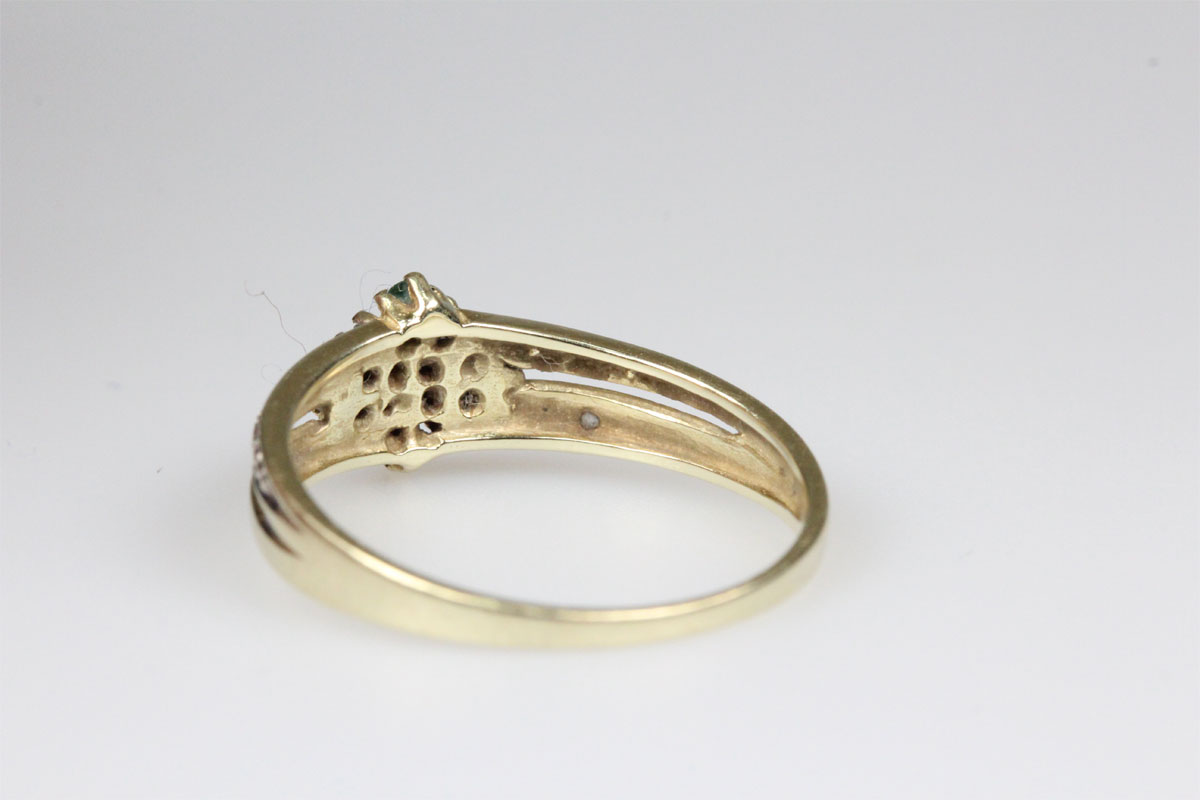 Ring 14 Karat Gold Smaragd Rubin Saphir Diamant Schmuck Damen Geschenk
