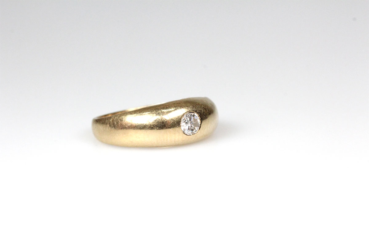 Ring 14 Karat Gold Brillant Bandring Diamant Edelstein Schmuck Unisex Geschenk
