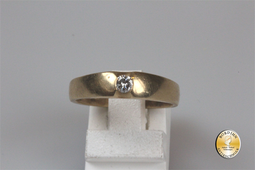 Ring 14 Karat Gold Bandring Brillant Fingerring Brillantring Schmuck