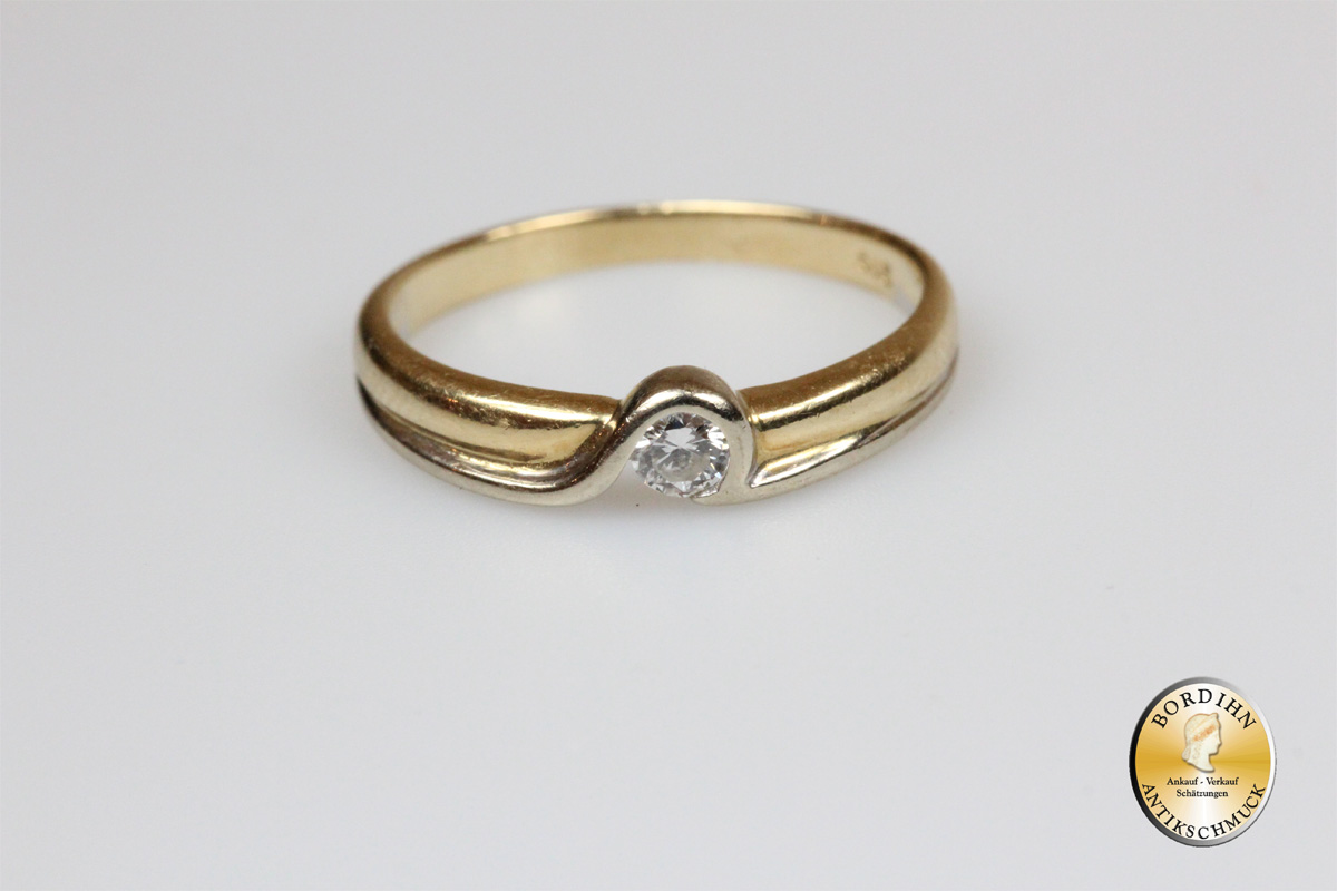 Ring 14 Karat Gold Diamant Fingerring Schmuckring Goldring Bandring