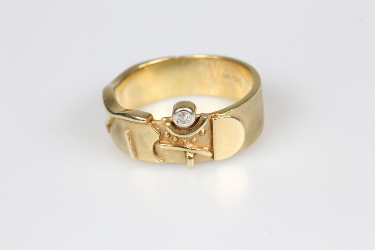 Ring 14 Karat Gold Brillant Bandring Edelstein Diamant Damen Geschenk