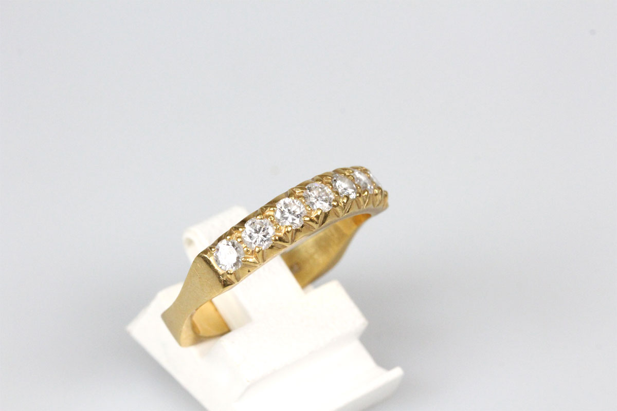 Ring 18 Karat Gold 7 Brillanten Diamantring Schmuck Geschenk Damenring