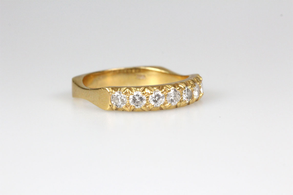 Ring 18 Karat Gold 7 Brillanten Diamantring Schmuck Geschenk Damenring