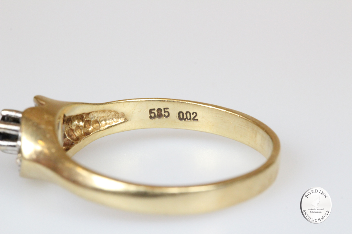 Ring 14 Karat Gold Saphir Diamanten Goldring Schmuck Edelsteine Geschenk