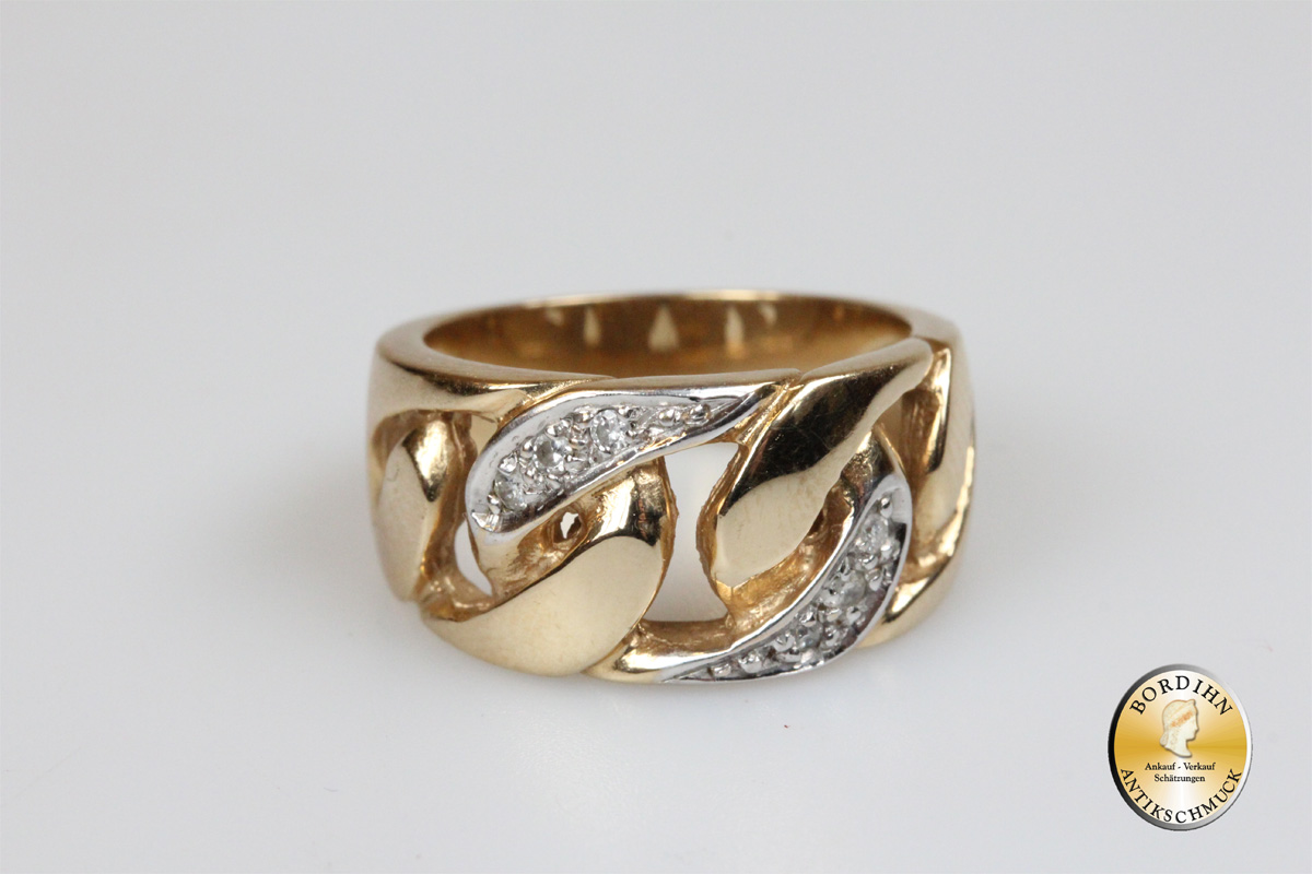 Ring 14 Karat Gold Diamanten Bandring Goldring Schmuck Damen Geschenk