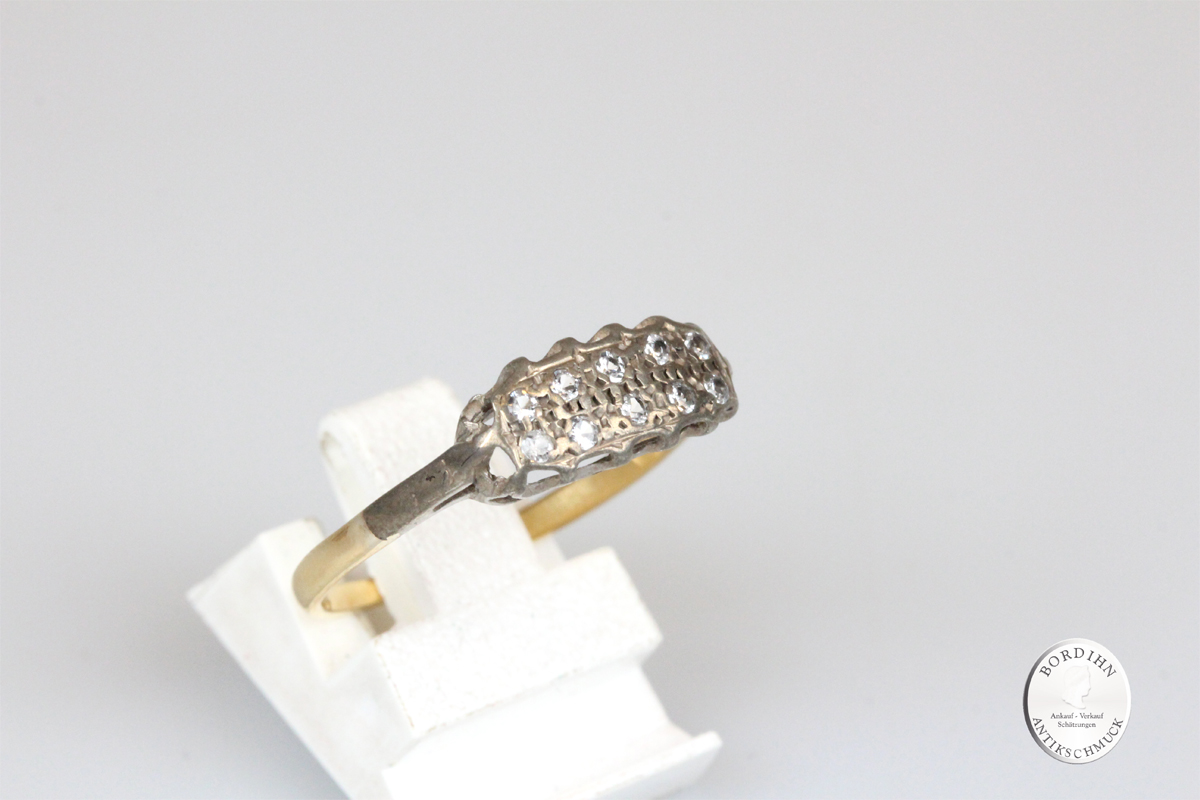 Ring 18 Karat Gold Diamanten Antik Schmuck Goldring Damen Geschenk