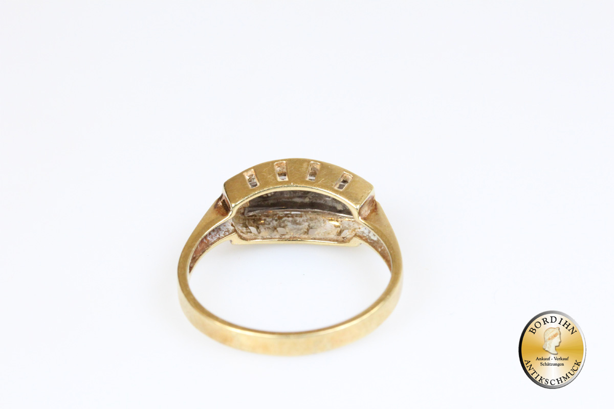 Ring 14 Karat Gold 3 Brillanten Diamantring Edelsteine Goldring Antik