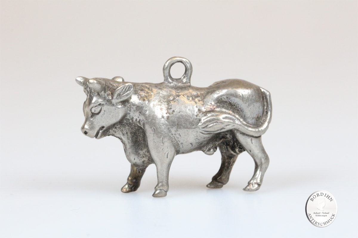 Anhänger 800 Silber Stier Kuh Schmuck Figur für Bauchkette Schariwari Geschenk