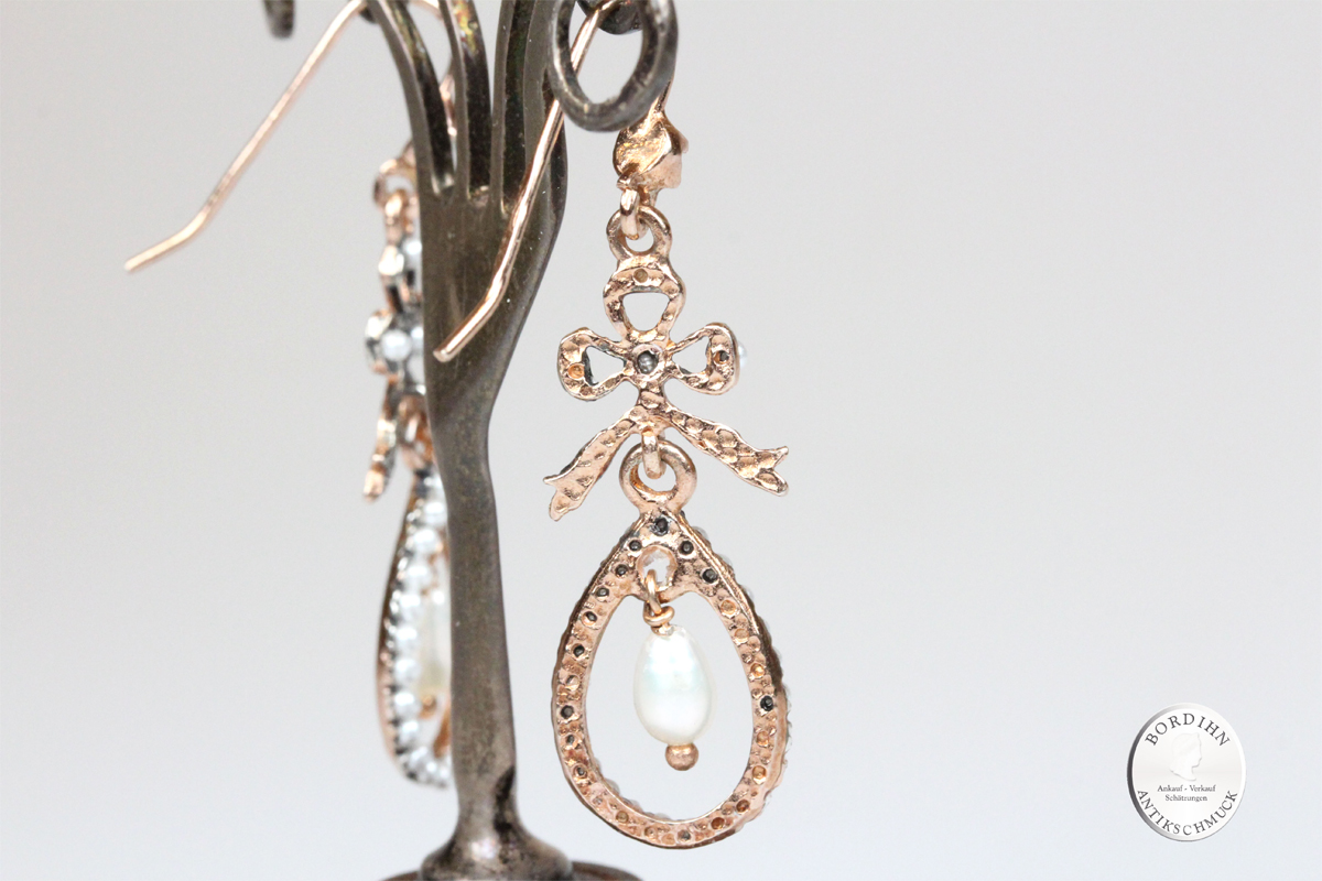 Ohrringe 925 Silber vergoldet Flusswasser Perle Ohrschmuck Damen Geschenk
