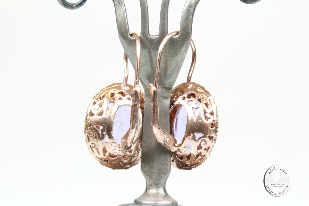 Ohrhänger Silber vergoldet römisches Glas Ohrschmuck Geschenk Damen
