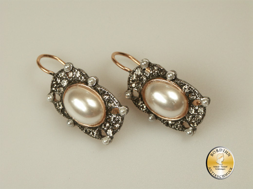 Ohrhänger Silber vergoldet synthetische Perlen Ohrringe Ohrschmuck