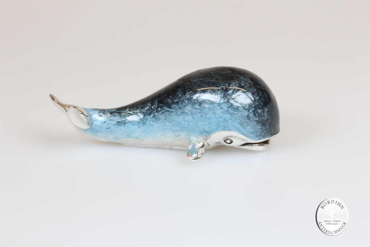 Wal Fisch groß Tier 925 Silber Miniatur Saturno Sammlerstück Geschenk