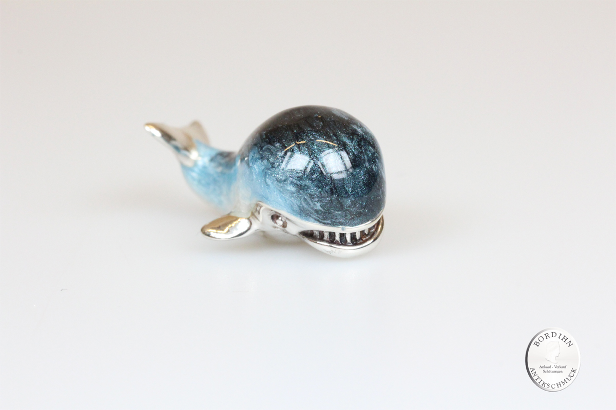 Wal Fisch klein Tier 925 Silber Miniatur Saturno Sammlerstück Geschenk