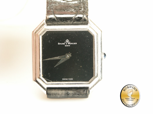 Armbanduhr 18 Karat Weissgold Gold Baume' Mercier Geneve Herrenuhr