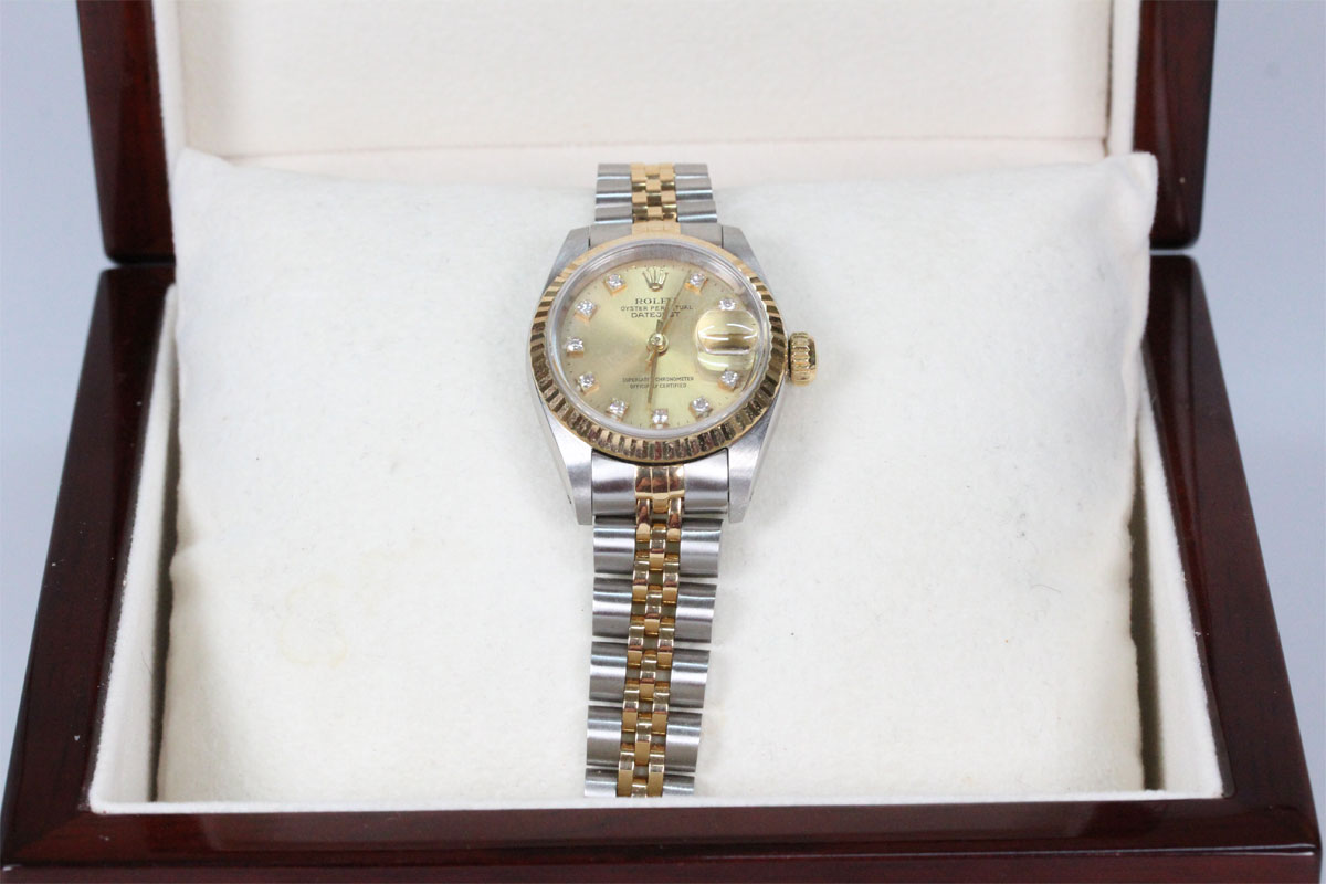 Armbanduhr Rolex Datejust Automatik Stahl Gold Lady Jubile Armband