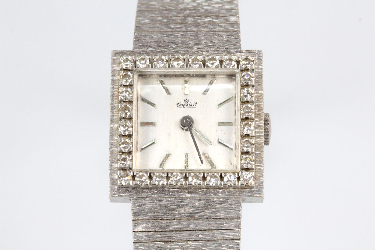 Armbanduhr Exquisit 18 Karat Weißgold Brillanten Schmuck Damen Geschenk