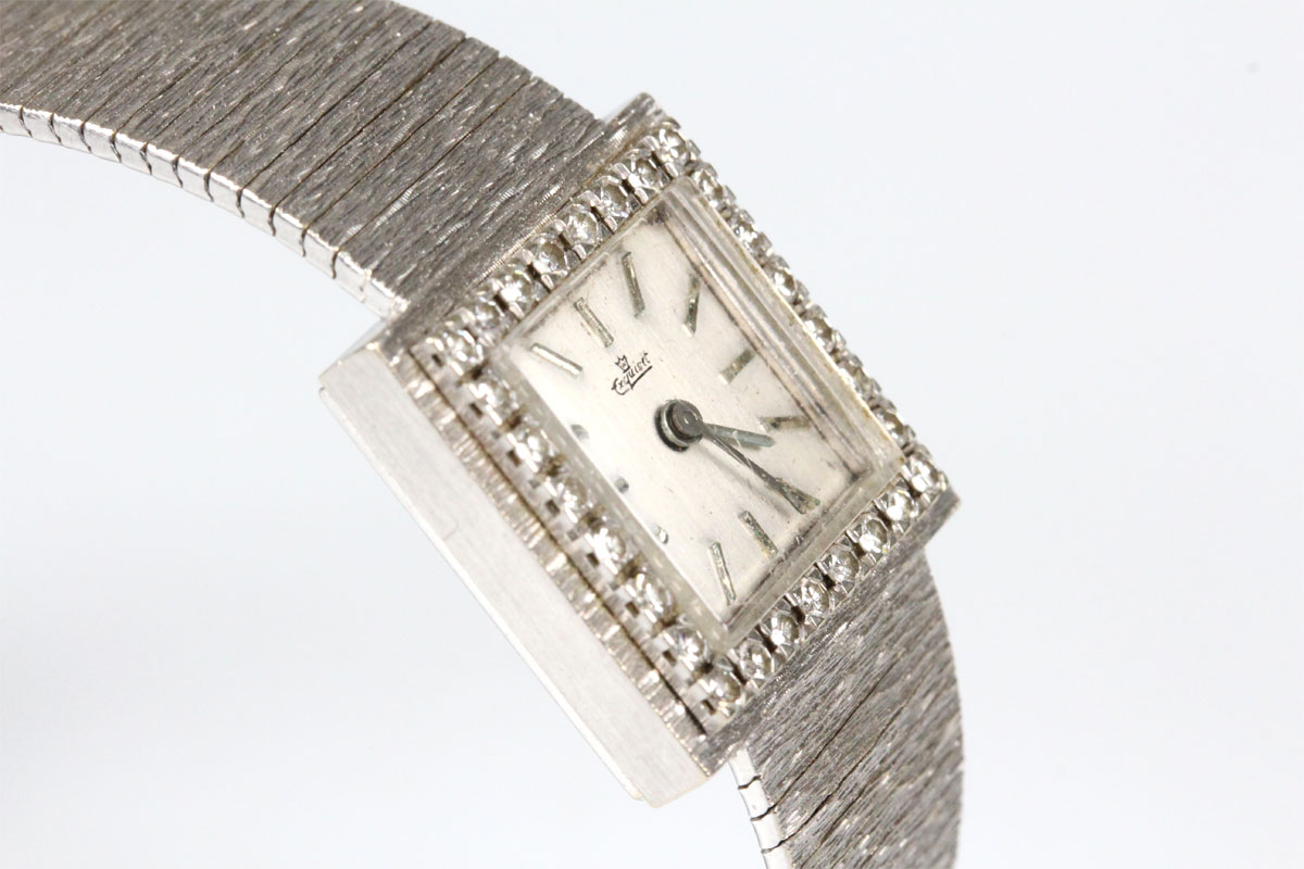 Armbanduhr Exquisit 18 Karat Weißgold Brillanten Schmuck Damen Geschenk