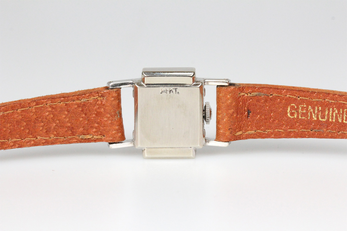 Armbanduhr Le Coultre 218 14 Karat Weissgold Damenuhr 1950