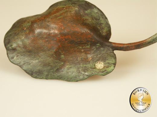 Wiener Bronze Frosch Handstand Lilienblatt Original Skulptur Bermann