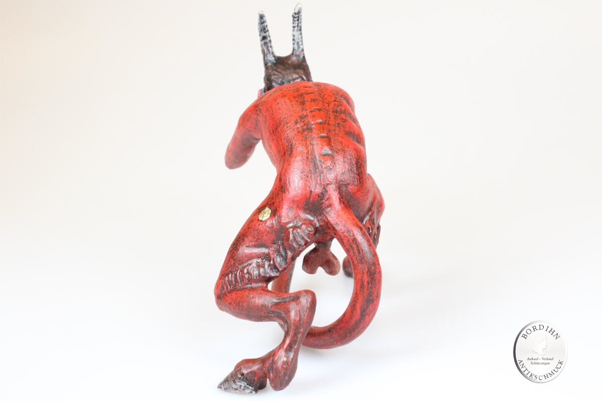 Wiener Bronze Teufel bemalt groß Kunst Sammler Figur Fritz Bermann Erotica